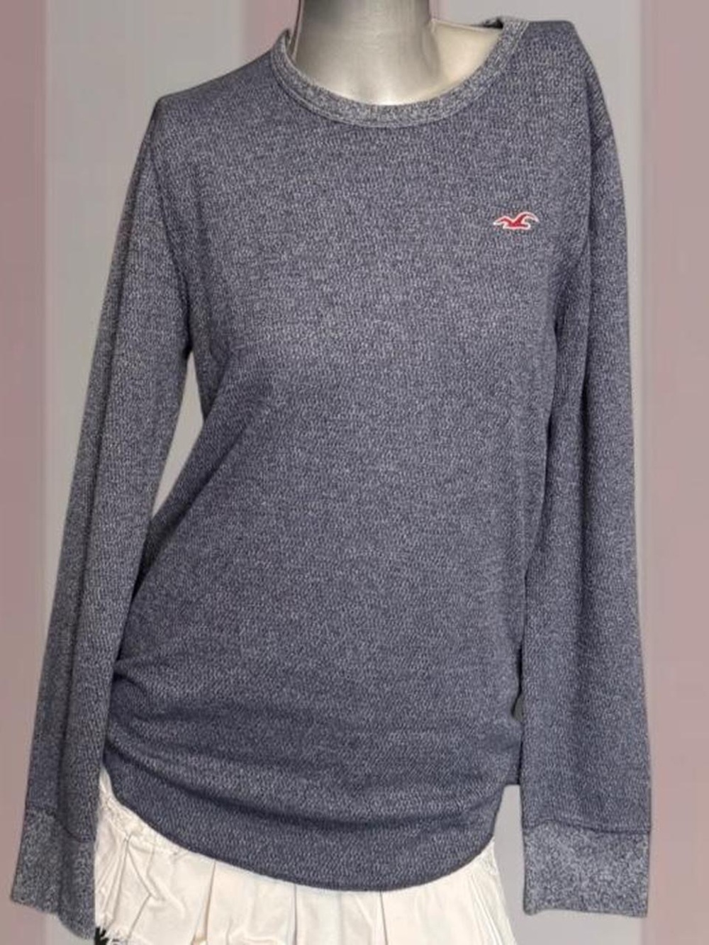 Hollister Dusty Blue Thermal Long Sleeve Shirt